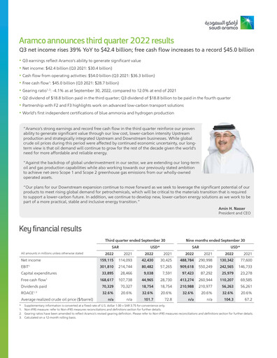 Thumbnail Saudi Aramco Quarterly Report 2022-q3