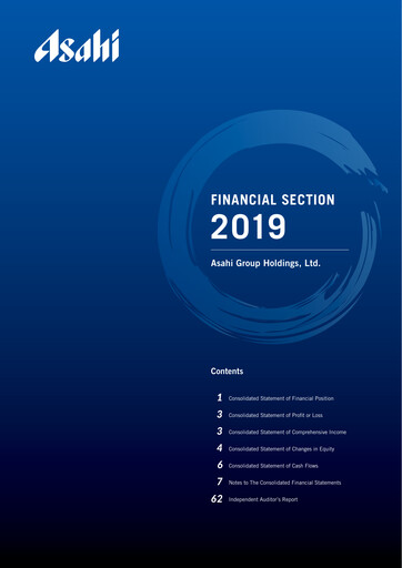 Miniature Asahi Group Rapport financier 2019