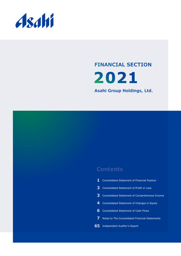 Miniature Asahi Group Rapport financier 2021