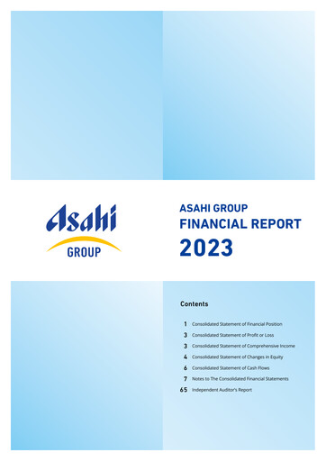 Miniature Asahi Group Rapport financier 2023
