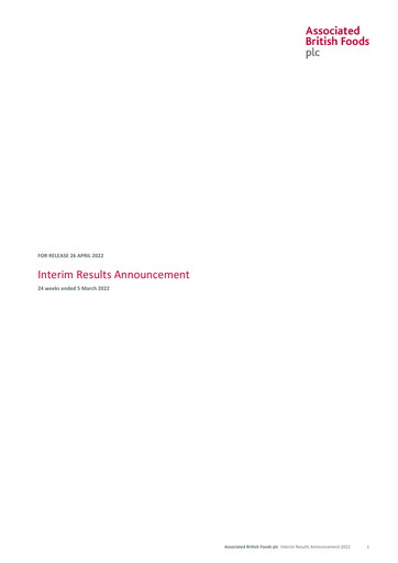 Thumbnail Associated British Foods Half-year Report 2022