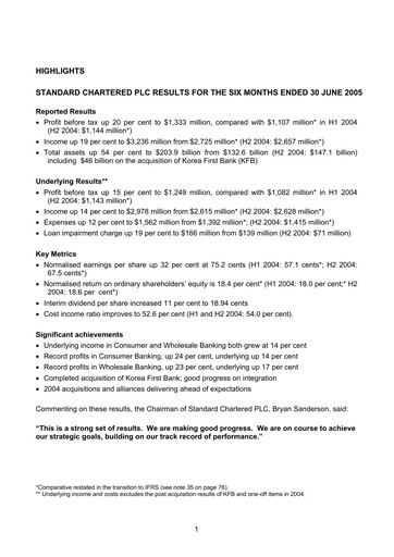 Thumbnail Standard Chartered Financial Statement 2005-h1