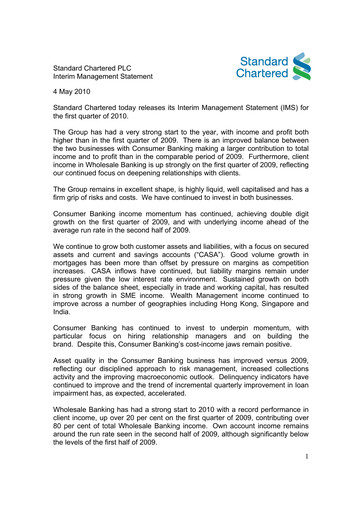 Thumbnail Standard Chartered Financial Statement 2010-q1