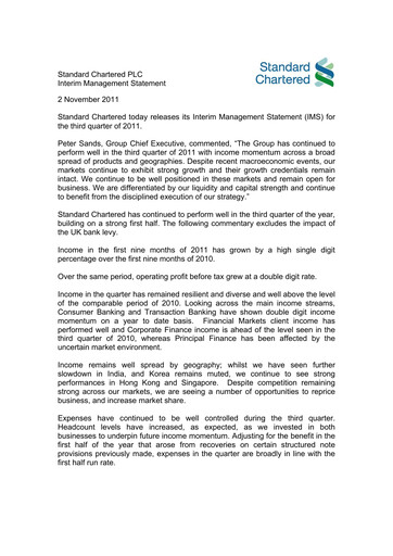 Thumbnail Standard Chartered Financial Statement 2011-9m