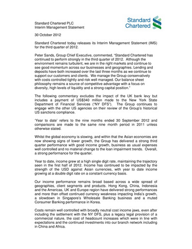 Thumbnail Standard Chartered Financial Statement 2012-9m