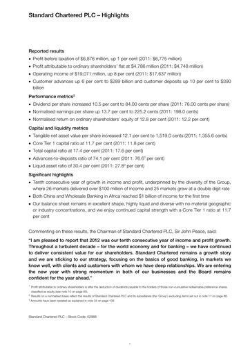 Thumbnail Standard Chartered Financial Statement 2012