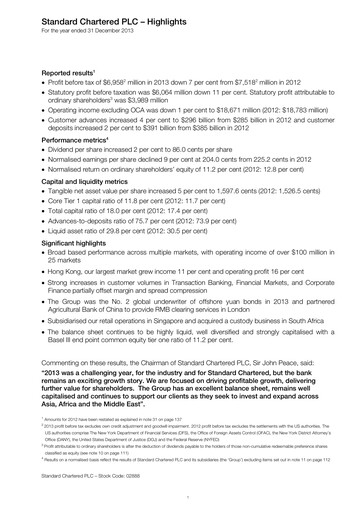 Thumbnail Standard Chartered Financial Statement 2013