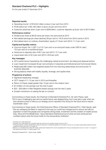 Thumbnail Standard Chartered Financial Statement 2014