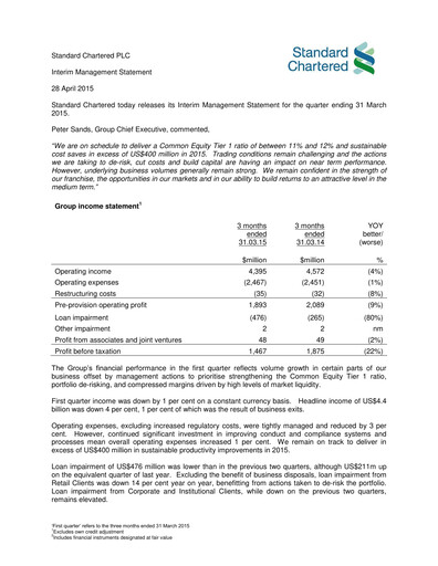 Thumbnail Standard Chartered Financial Statement 2015-q1