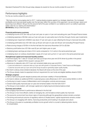 Thumbnail Standard Chartered Financial Statement 2017-h1
