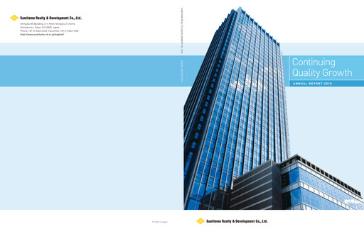 Thumbnail Sumitomo Realty & Development Annual Report 2010