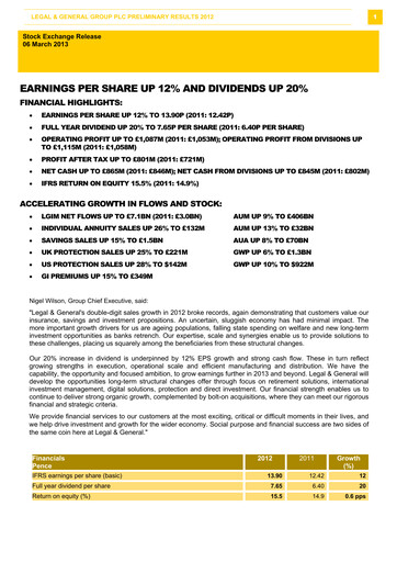 Miniature Legal & General Rapport financier 2012