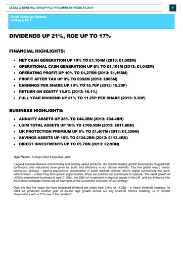 Miniature Legal & General Rapport financier 2014