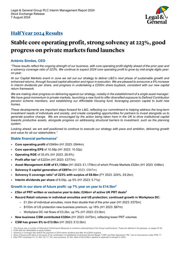 Vorschaubild Legal & General Halbjahresbericht 2024