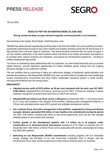 Thumbnail SEGRO Half-year Report 2022-h1