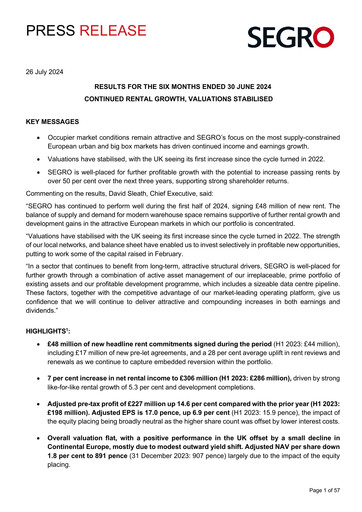 Thumbnail SEGRO Half-year Report 2024-h1