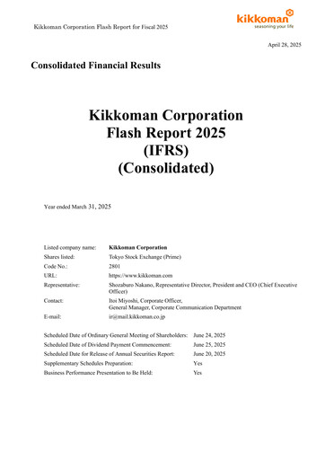 Thumbnail Kikkoman Financial Statement fy2025