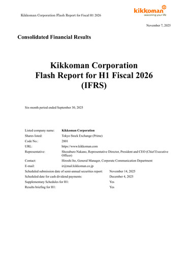 Miniature Kikkoman Rapport semestriel 2026-h1