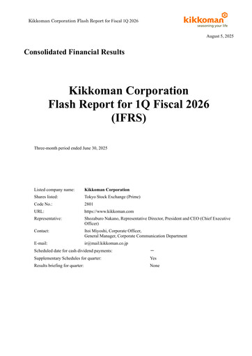 Miniature Kikkoman Rapport trimestriel 2026-q1