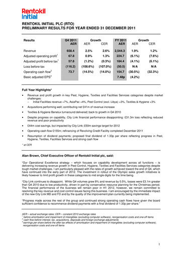Thumbnail Rentokil Initial Financial Report 2011