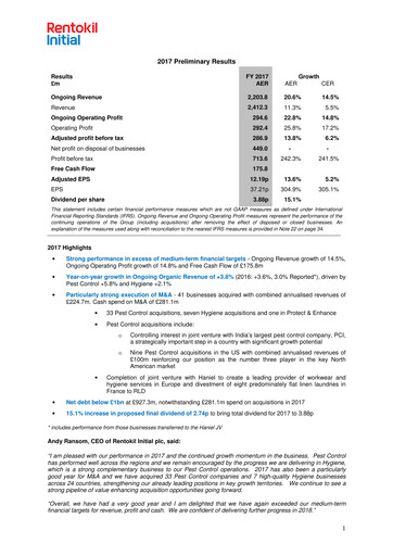 Thumbnail Rentokil Initial Financial Report 2017