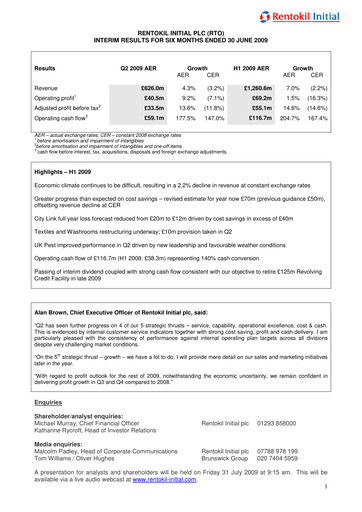 Thumbnail Rentokil Initial Half-year Report 2009
