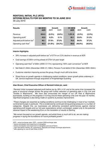 Thumbnail Rentokil Initial Half-year Report 2010