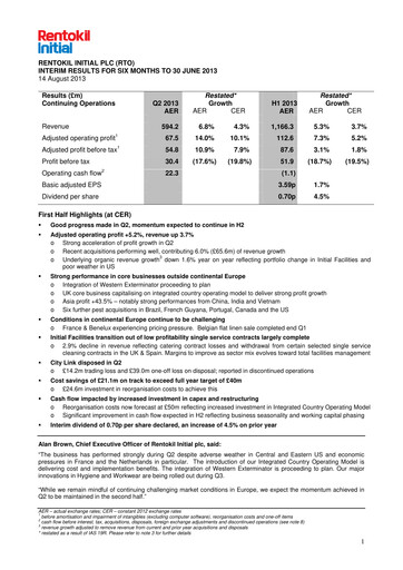 Thumbnail Rentokil Initial Half-year Report 2013