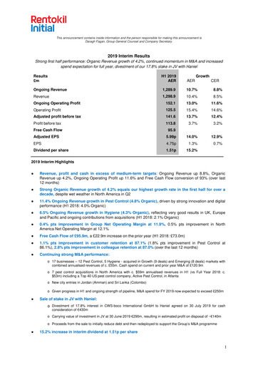 Thumbnail Rentokil Initial Half-year Report 2019