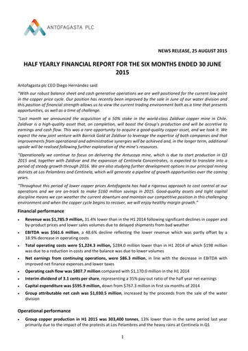 Miniature Antofagasta Rapport semestriel 2015