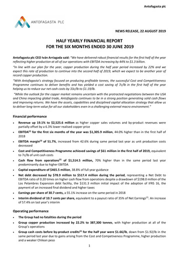 Miniature Antofagasta Rapport semestriel 2019