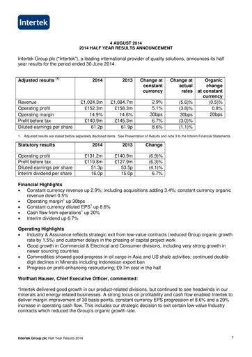 Thumbnail Intertek Half-year Report 2014-h1