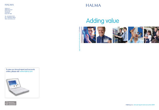 Thumbnail Halma Annual Report 2009