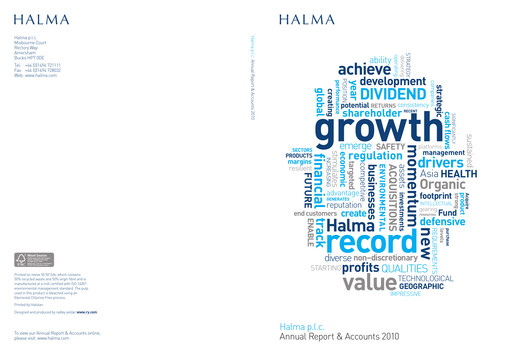 Thumbnail Halma Annual Report 2010
