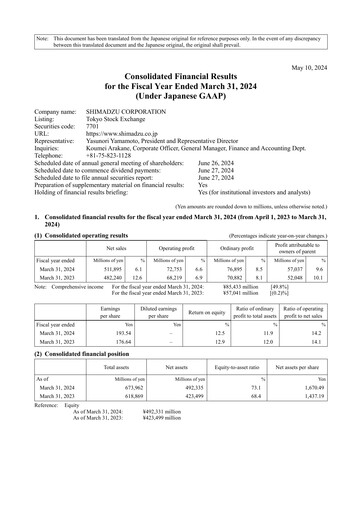 Thumbnail Shimadzu Financial Statement fy2023