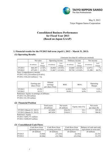 Thumbnail Nippon Sanso Financial Report 2013