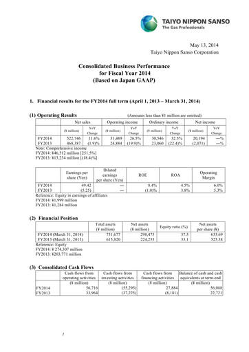Thumbnail Nippon Sanso Financial Report 2014