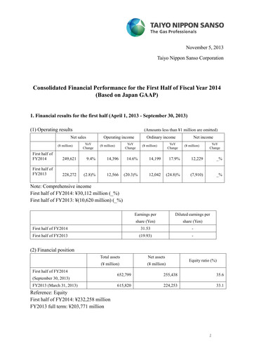Thumbnail Nippon Sanso Half-year Report 2014-h1