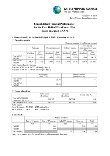 Thumbnail Nippon Sanso Half-year Report 2016-h1