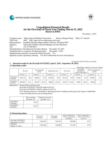 Thumbnail Nippon Sanso Half-year Report 2022-h1