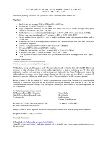 Thumbnail Persimmon Half-year Report 2015-h1