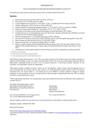 Thumbnail Persimmon Half-year Report 2017-h1