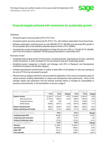 Thumbnail Sage Group
 Financial Report 2015