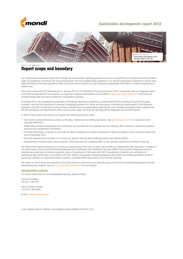 Vorschaubild Mondi
 Nachhaltigkeitsbericht 2012