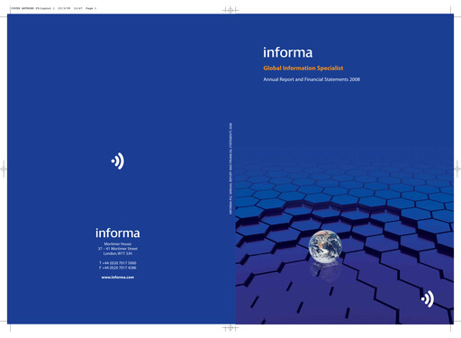 Thumbnail Informa plc Annual Report 2008