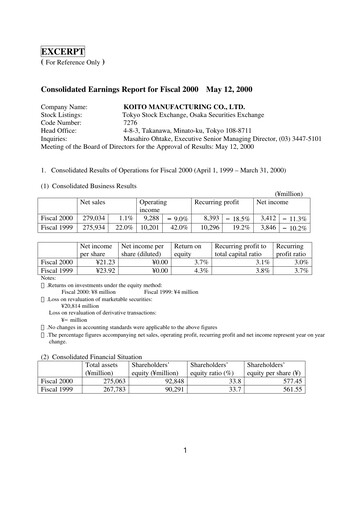 Thumbnail Koito Manufacturing Financial Statement fy2000