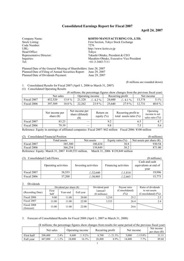 Thumbnail Koito Manufacturing Financial Statement fy2007