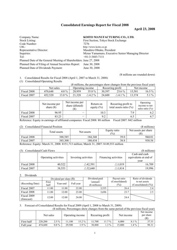 Thumbnail Koito Manufacturing Financial Statement fy2008
