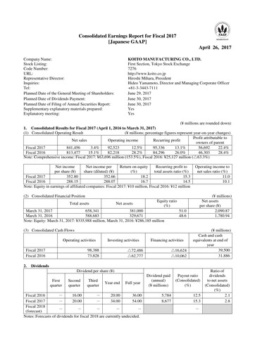 Thumbnail Koito Manufacturing Financial Statement fy2017