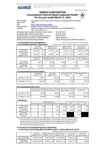 Thumbnail Shimizu Corporation Financial Statement fy2017